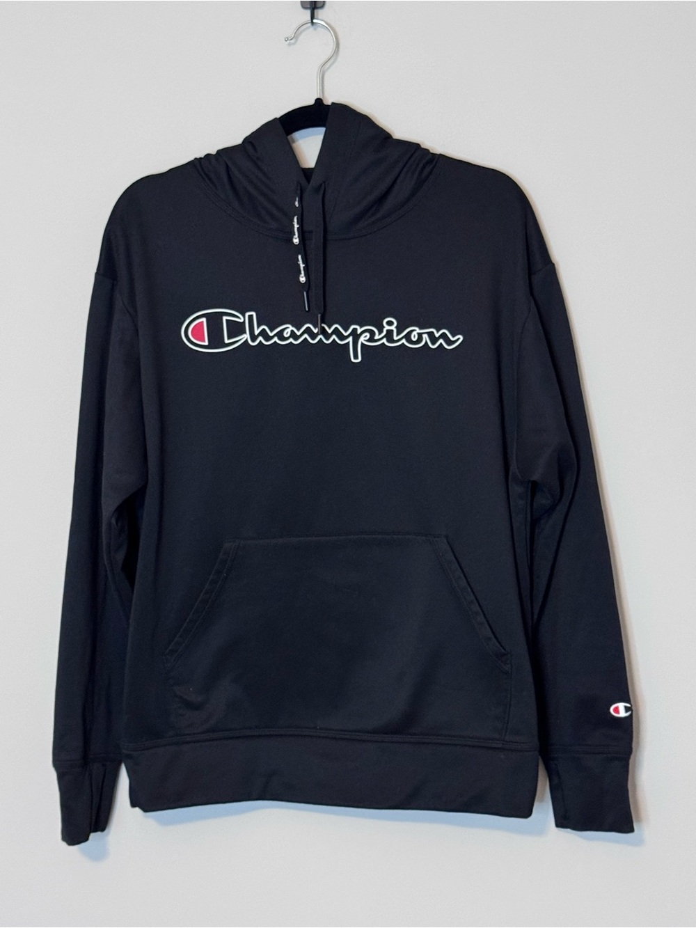Champion Men’s Medium Black Logo Pullover Hoodie